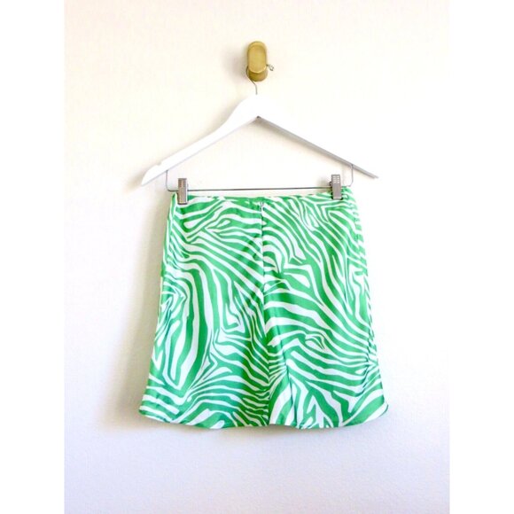 NEW! Princess Polly Clueless Mini Skirt Zebra Print Stretch Green SZ 2 - Picture 10 of 13